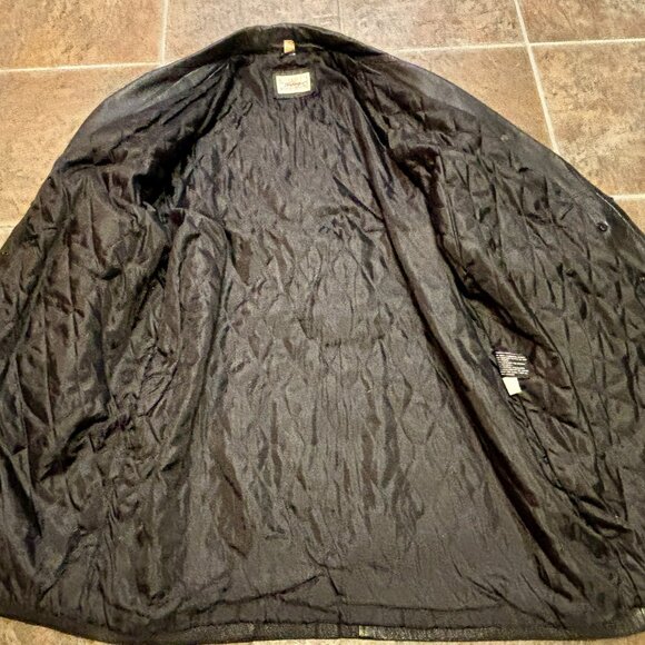 ~~Wilsons VINTAGE Leather Long 1X COAT UNIQUE Women's Lined Belted Shoulder Pad - Picture 4 of 7